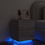Nachtkastjes Met Led-Verlichting Bewerkt Hout