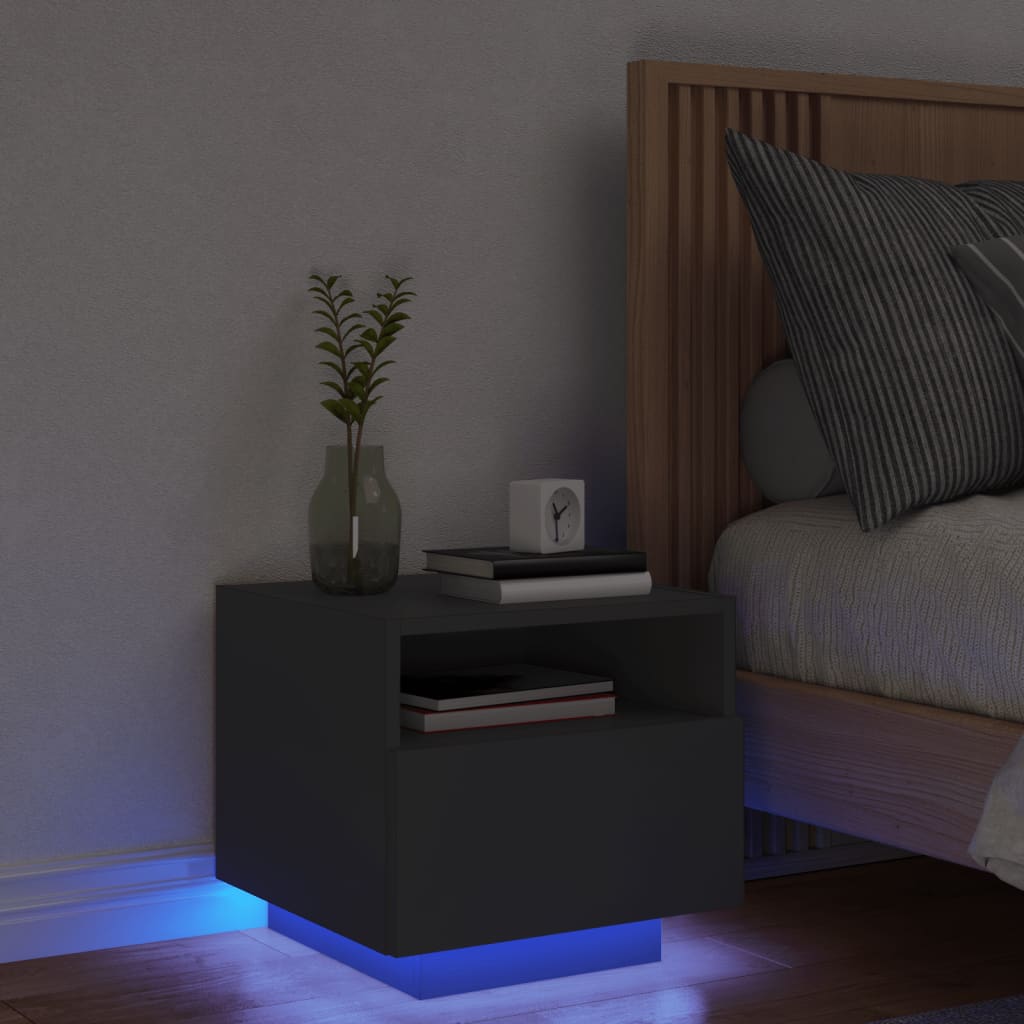 Nachtkastjes Met Led-Verlichting 40X39X37 Cm