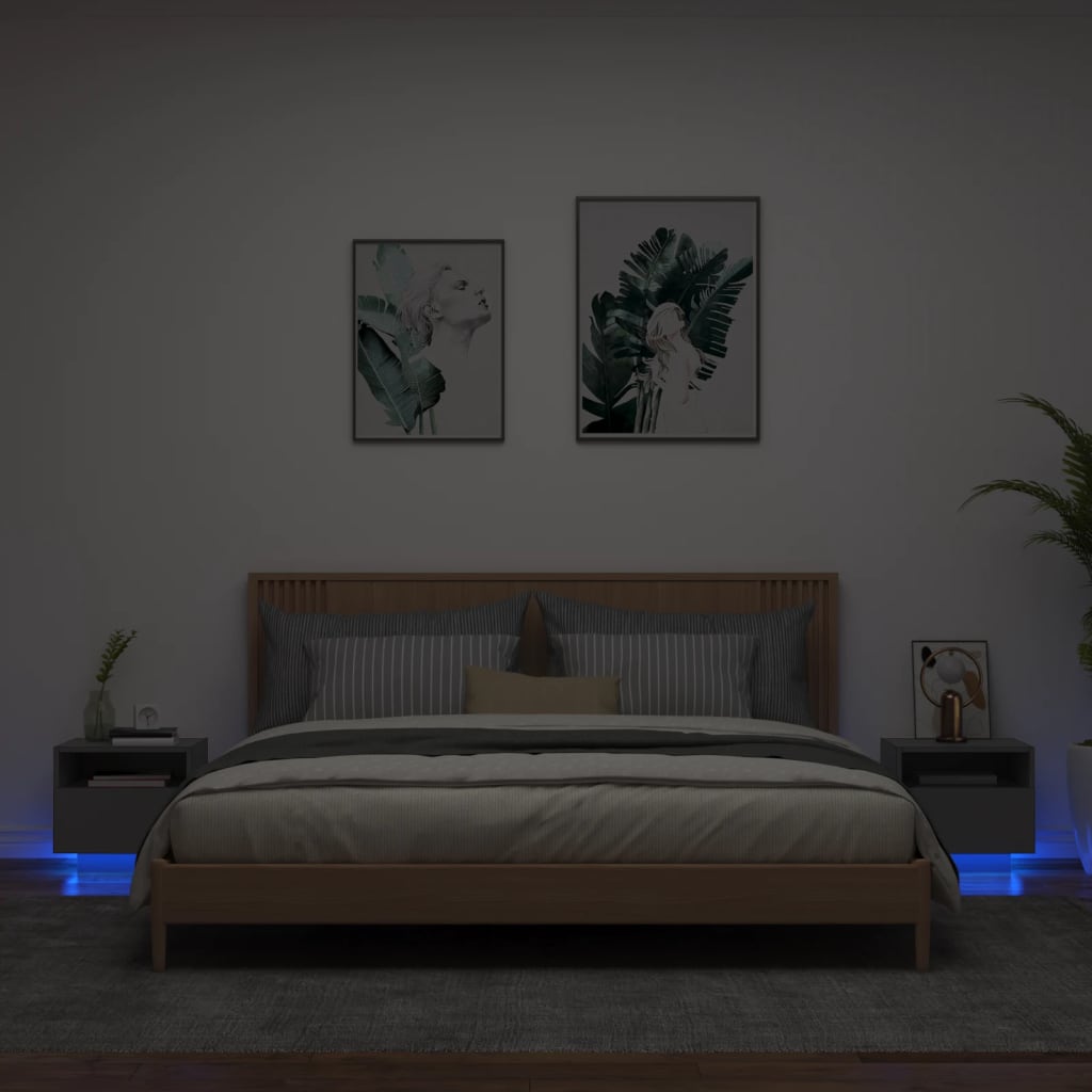 Nachtkastjes Met Led-Verlichting 40X39X37 Cm