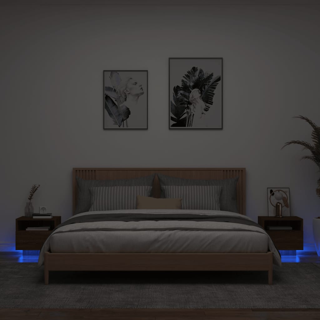 Nachtkastjes Met Led-Verlichting 40X39X37 Cm
