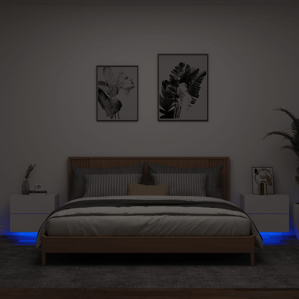 Nachtkastjes Met Led's Wandgemonteerd