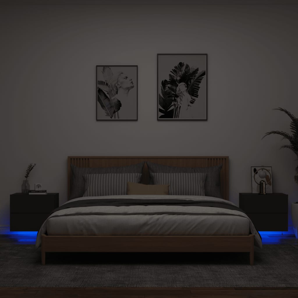 Nachtkastjes Met Led's Wandgemonteerd