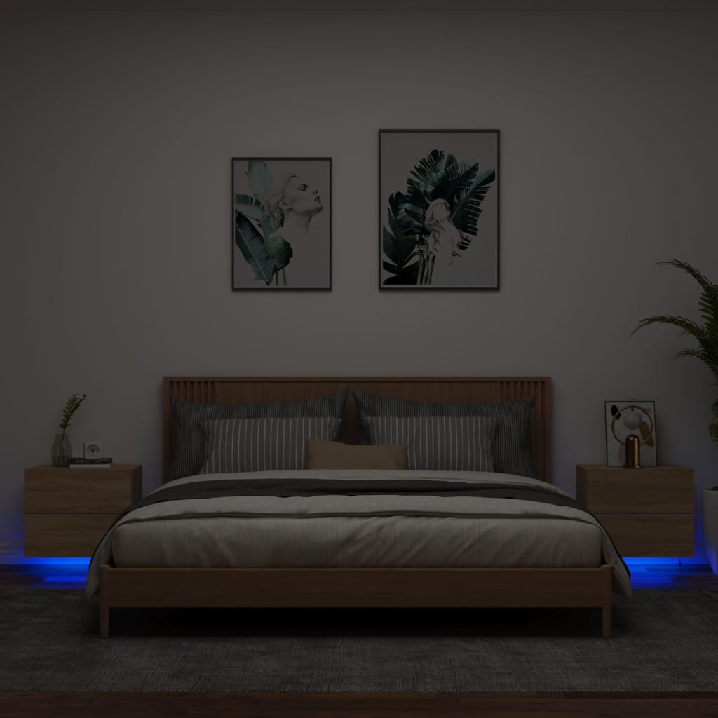 Nachtkastjes Met Led's Wandgemonteerd