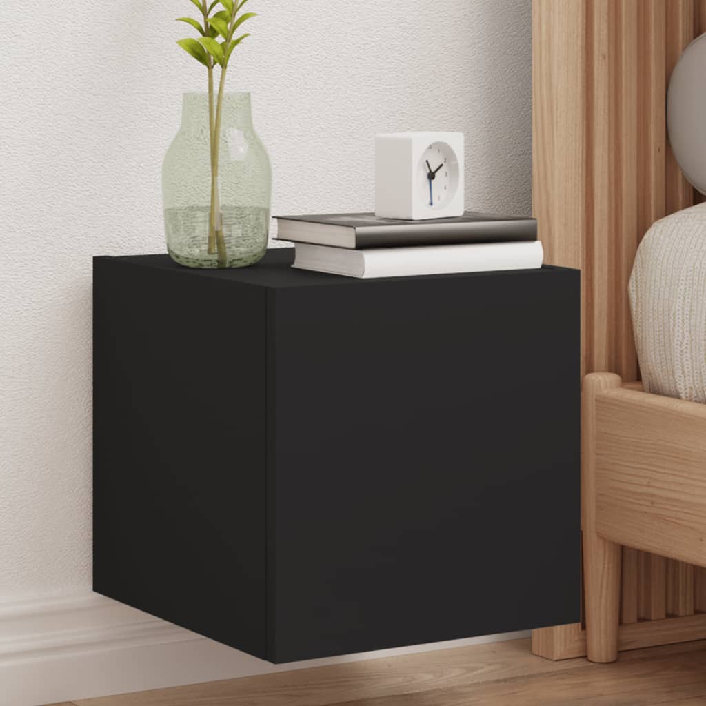 Tv-Wandmeubel Met Led-Verlichting Zwart