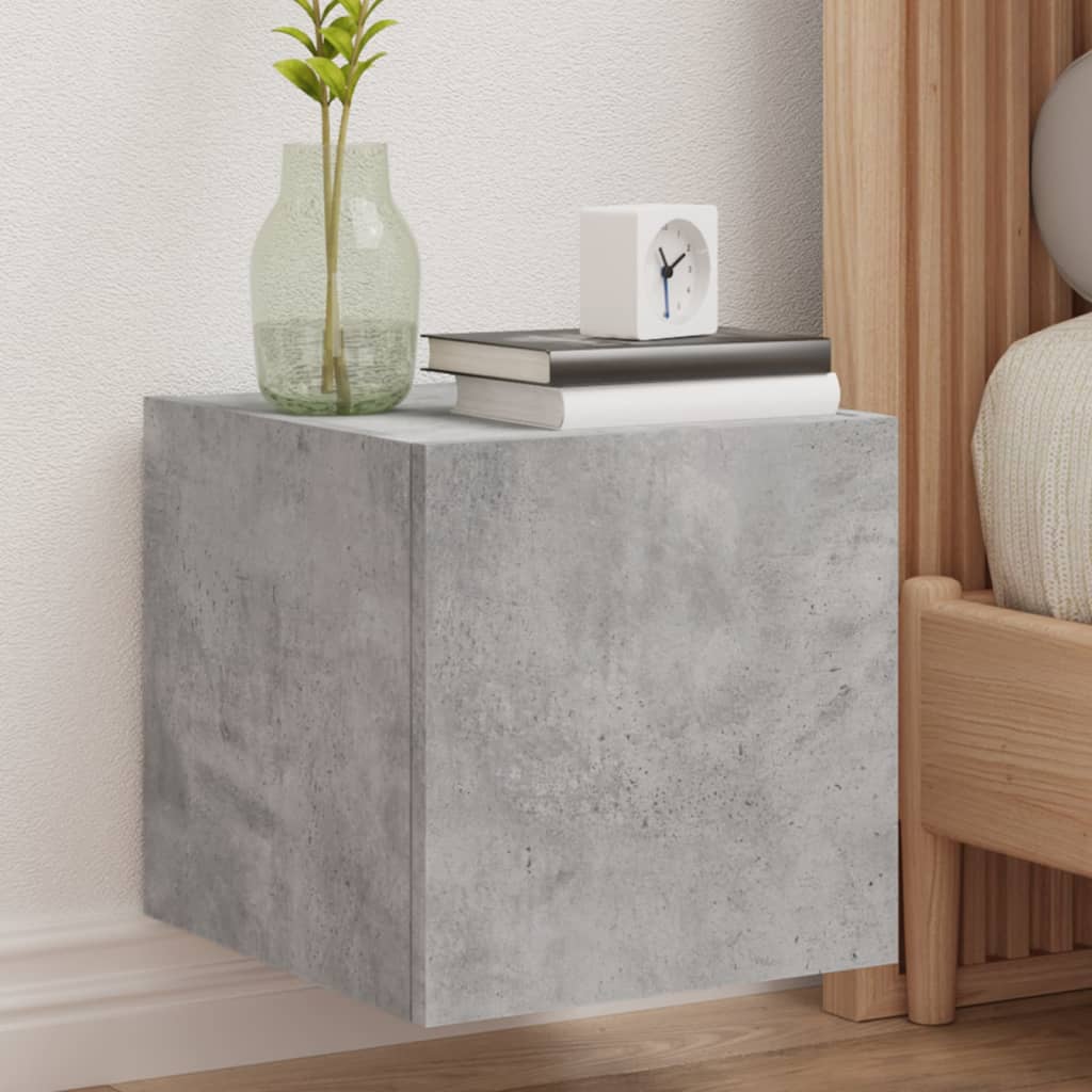 Tv-Wandmeubel Met Led-Verlichting Betongrijs