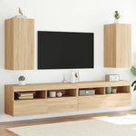 Tv-Wandmeubel Met Led-Verlichting Kleur Sonoma Eiken