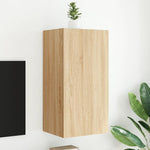 Tv-Wandmeubel Met Led-Verlichting Kleur Sonoma Eiken