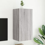 Tv-Wandmeubel Met Led-Verlichting Grijs Sonoma
