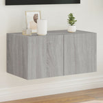 Tv-Wandmeubel Met Led-Verlichting Grijs Sonoma