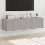 Tv-Wandmeubel Met Led-Verlichting Grijs Sonoma