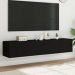 Tv-Wandmeubel Met Led-Verlichting Zwart