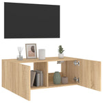 Tv-Wandmeubel Met Led-Verlichting Kleur Sonoma Eiken