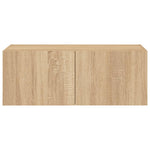 Tv-Wandmeubel Met Led-Verlichting Kleur Sonoma Eiken