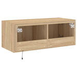 Tv-Wandmeubel Met Led-Verlichting Kleur Sonoma Eiken