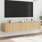 Tv-Wandmeubel Met Led-Verlichting Kleur Sonoma Eiken