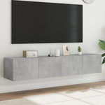 Tv-Wandmeubel Met Led-Verlichting Betongrijs