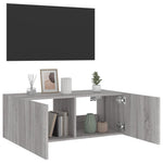 Tv-Wandmeubel Met Led-Verlichting Grijs Sonoma