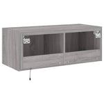 Tv-Wandmeubel Met Led-Verlichting Grijs Sonoma