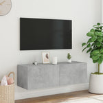 Tv-Wandmeubel Met Led-Verlichting Betongrijs