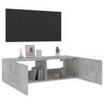 Tv-Wandmeubel Met Led-Verlichting Betongrijs