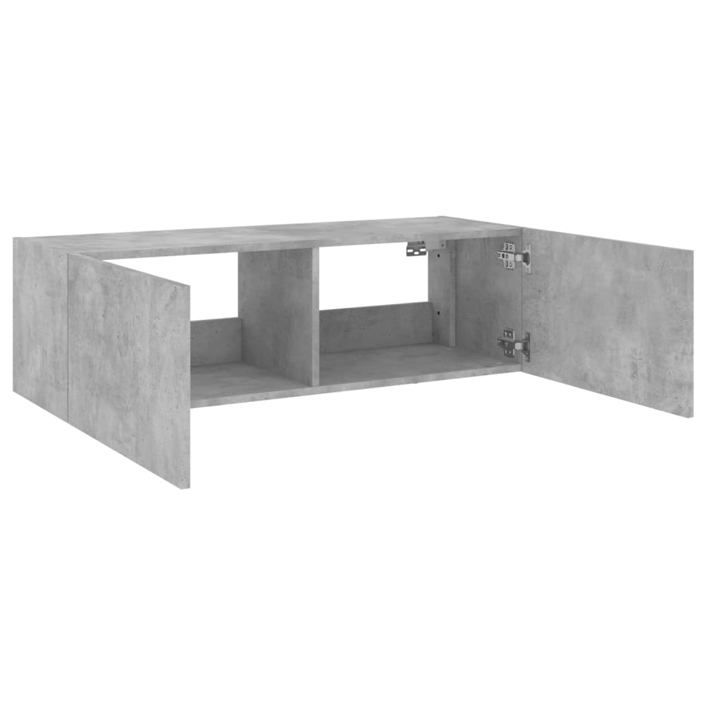 Tv-Wandmeubel Met Led-Verlichting Betongrijs