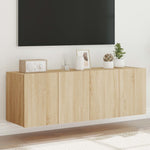 Tv-Wandmeubel Met Led-Verlichting Kleur Sonoma Eiken