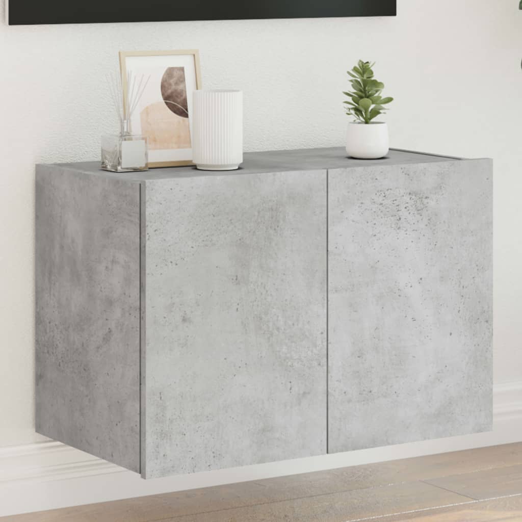 Tv-Wandmeubel Met Led-Verlichting Betongrijs