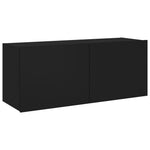 Tv-Wandmeubel Met Led-Verlichting Zwart