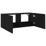 Tv-Wandmeubel Met Led-Verlichting Zwart