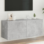 Tv-Wandmeubel Met Led-Verlichting Betongrijs