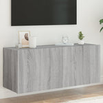 Tv-Wandmeubel Met Led-Verlichting Grijs Sonoma