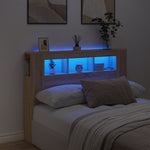 Hoofdeinde Met Led 140X18,5X103,5 Cm Bewerkt Hout