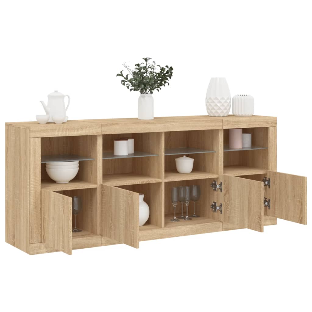 Dressoir Met Led-Verlichting 163X37X67 Cm