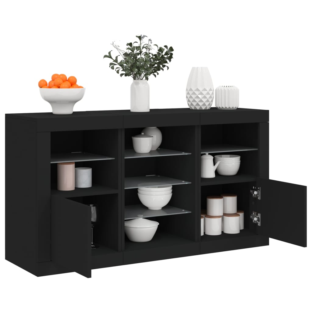 Dressoir Met Led-Verlichting 123X37X67 Cm
