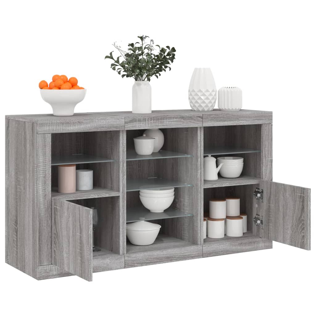 Dressoir Met Led-Verlichting 123X37X67 Cm