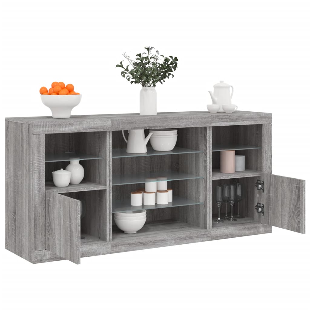 Dressoir Met Led-Verlichting 142,5X37X67 Cm