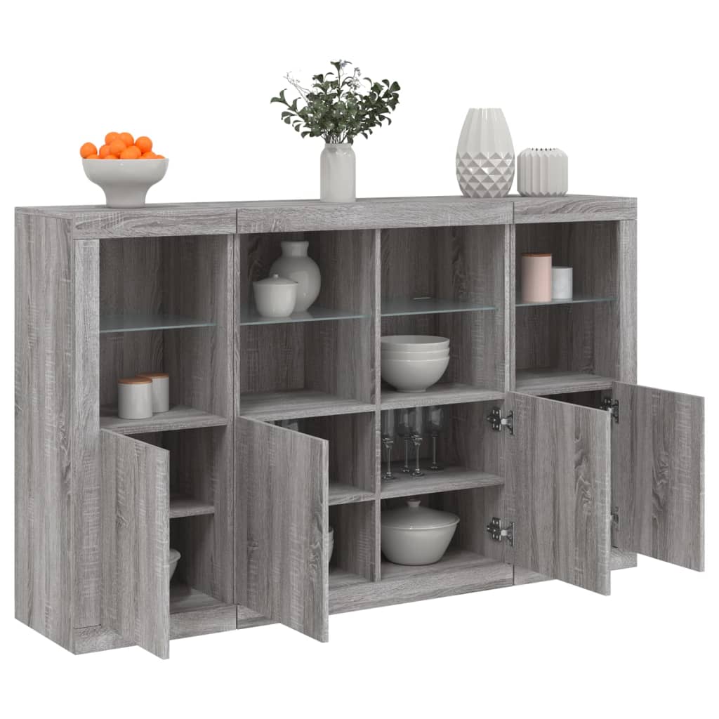 Dressoirs Met Led-Verlichting Bewerkt Hout Bruineikenkleur