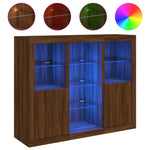 Dressoirs Met Led-Verlichting Bewerkt Hout Bruineikenkleur