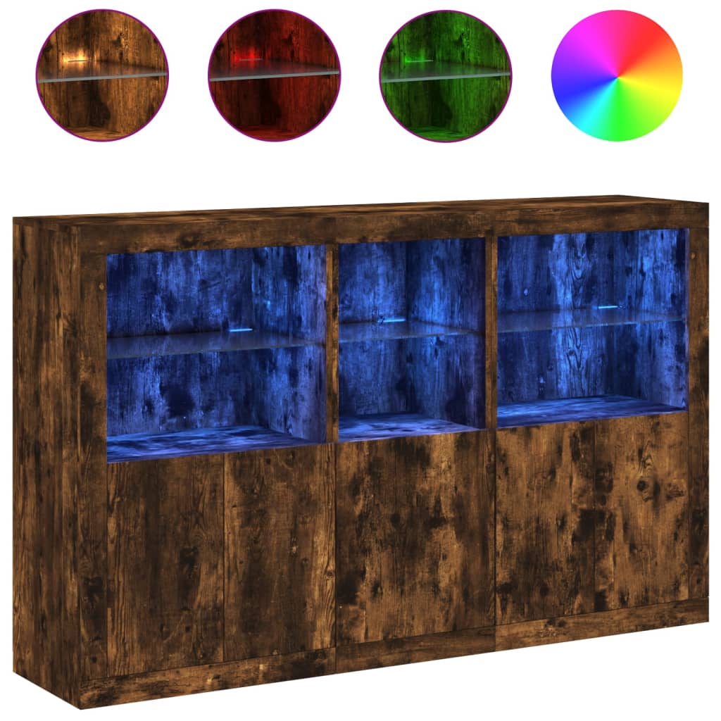 Dressoir Met Led-Verlichting 162X37X100 Cm Kleurig