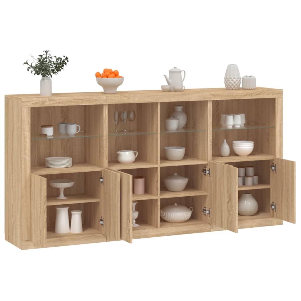 Dressoir Met Led-Verlichting 202X37X100 Cm