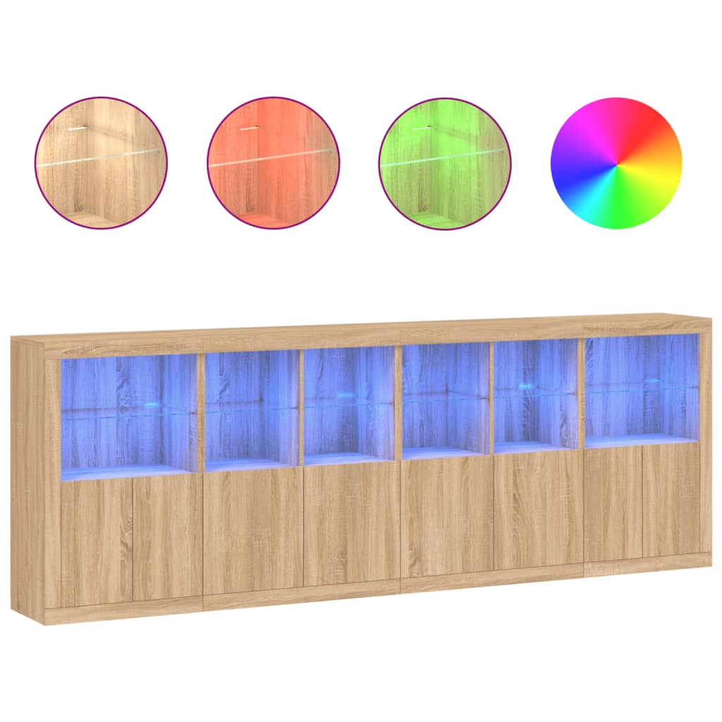 Dressoir Met Led-Verlichting 283X37X100 Cm Kleurig