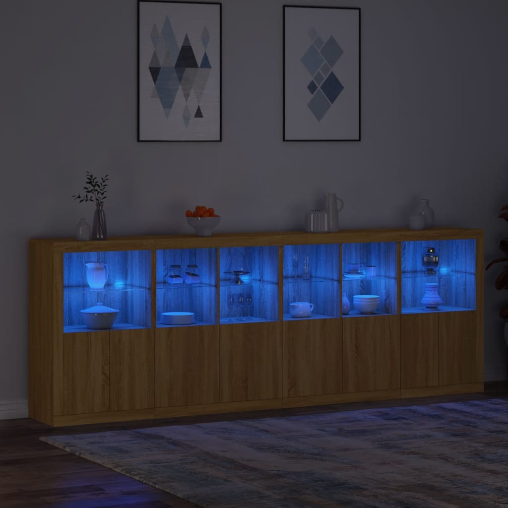 Dressoir Met Led-Verlichting 283X37X100 Cm Kleurig