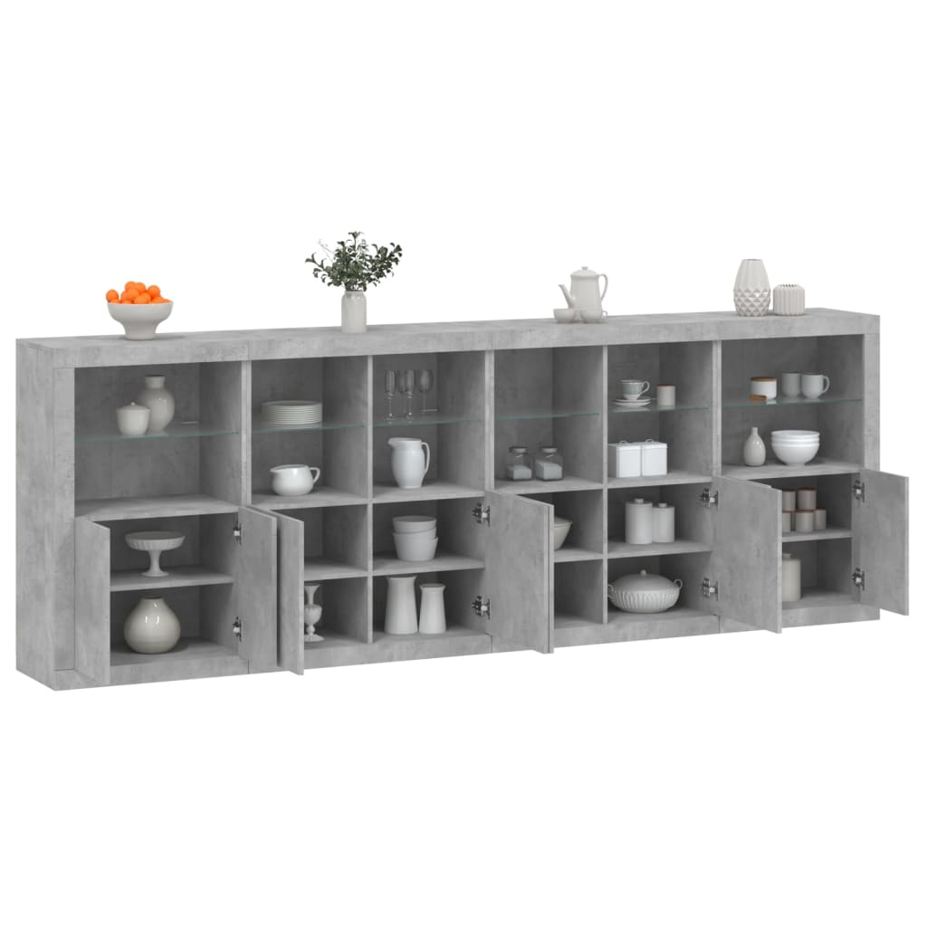 Dressoir Met Led-Verlichting 283X37X100 Cm Kleurig