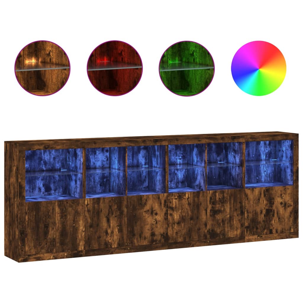 Dressoir Met Led-Verlichting 283X37X100 Cm Kleurig