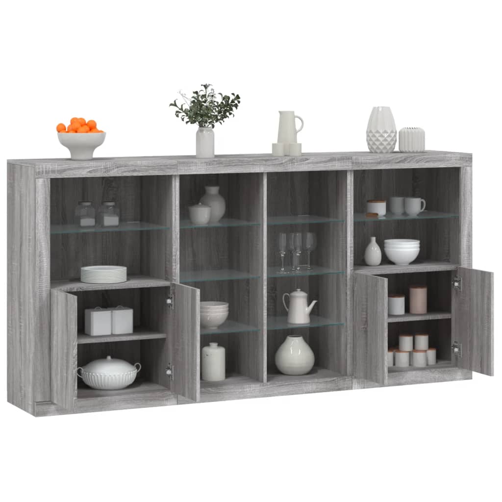 Dressoir Met Led-Verlichting 202X37X100 Cm