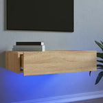 Tv-Meubel Met Led-Verlichting 60X35X15,5 Cm Kleurig Sonoma Eiken