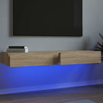 Tv-Meubel Met Led-Verlichting 60X35X15,5 Cm Kleurig Sonoma Eiken