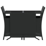 3-Delige Bistroset Met Kussens Poly Rattan Zwart