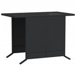 3-Delige Bistroset Met Kussens Poly Rattan Zwart