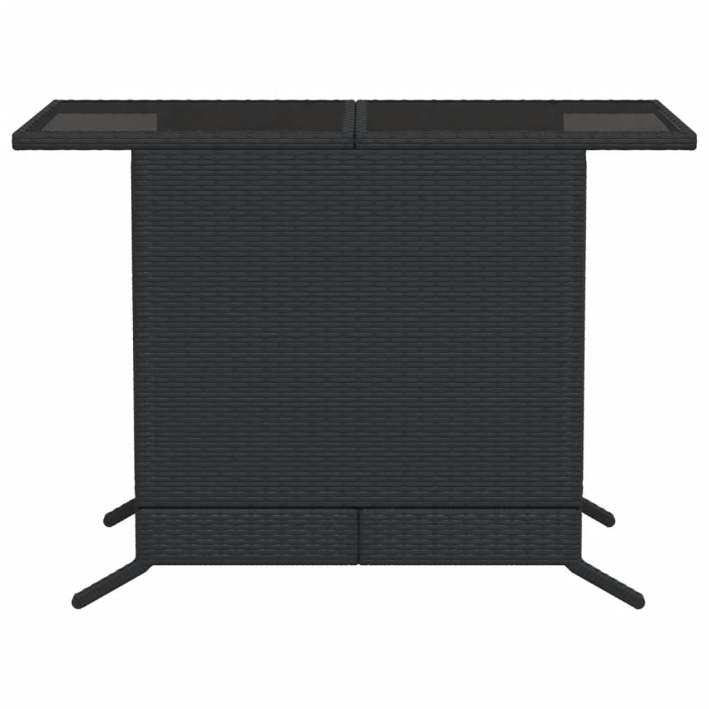 3-Delige Bistroset Met Kussens Poly Rattan Zwart